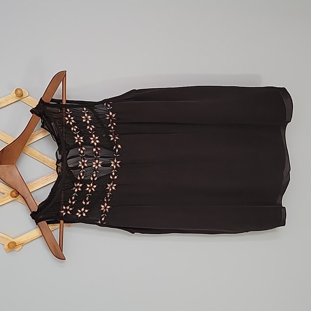 Parker Rhinestone & beaded Jeweled sleeveless blouse